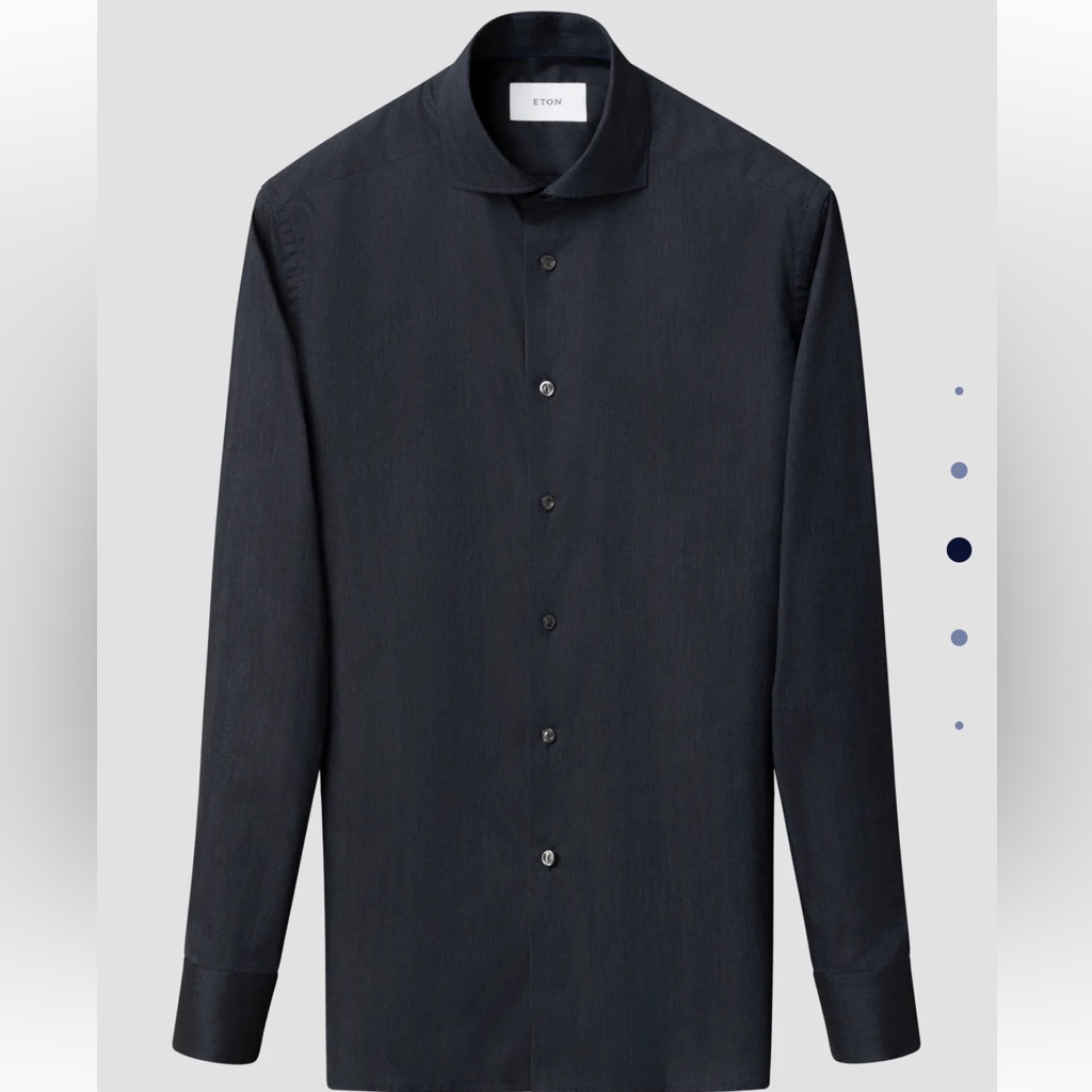 Eton Men's Dark Navy Long-Sleeve Button Shirt